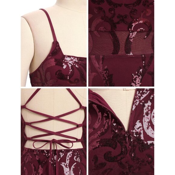 Women's Sparkly Sequin Bodycon Mini Dress Party Nightclub Homecoming - Picture 4 of 6